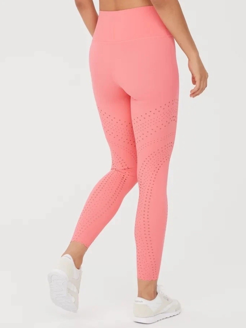 Womans Aerie Lasercut Leggings -Yoga - color Spicy Coral Sz Large NWT